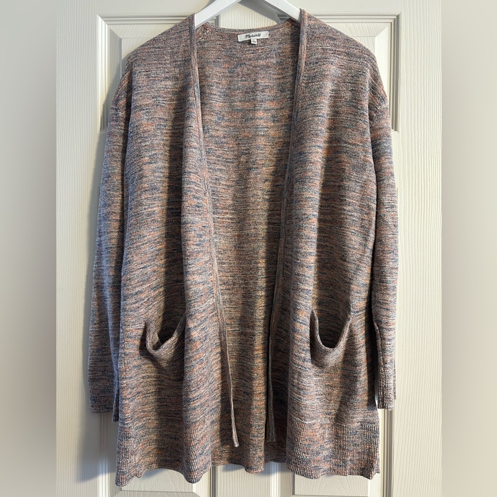 Madewell Marled Summer Ryder Cardigan Sweater in Marled Papaya